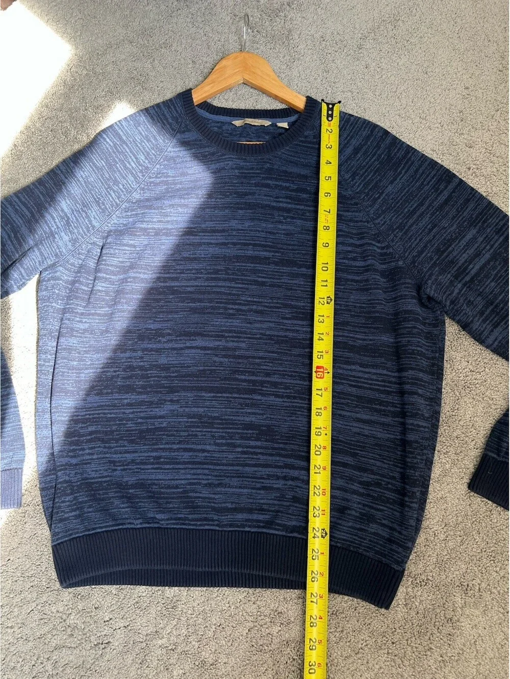 Paradise Collection Sweater Pullover Crew Neck Striped Knit Blue/Black Men’s L